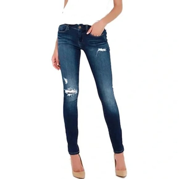 BLANK NYC The Reade Classic Distressed Stretch Skinny Jean Size 28 - Picture 1 of 6